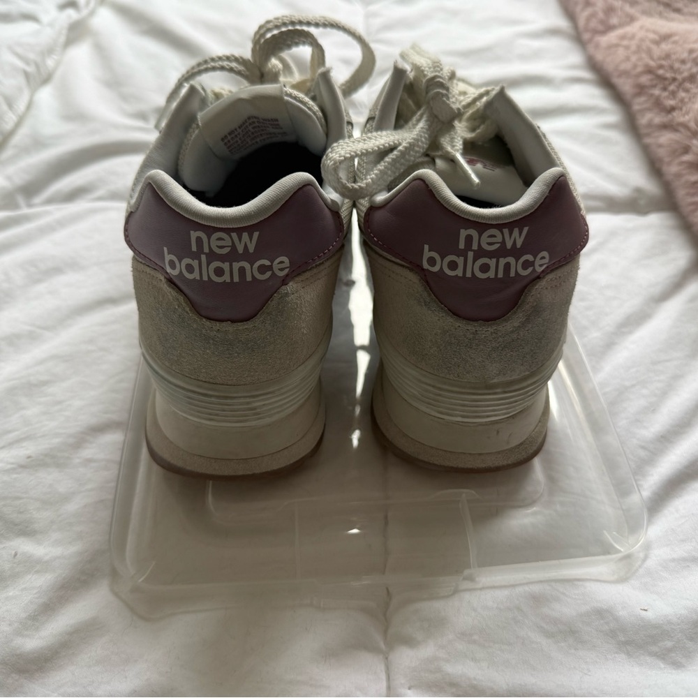 New Balance White and Blue Athletic Shoes - Picture 5 of 7